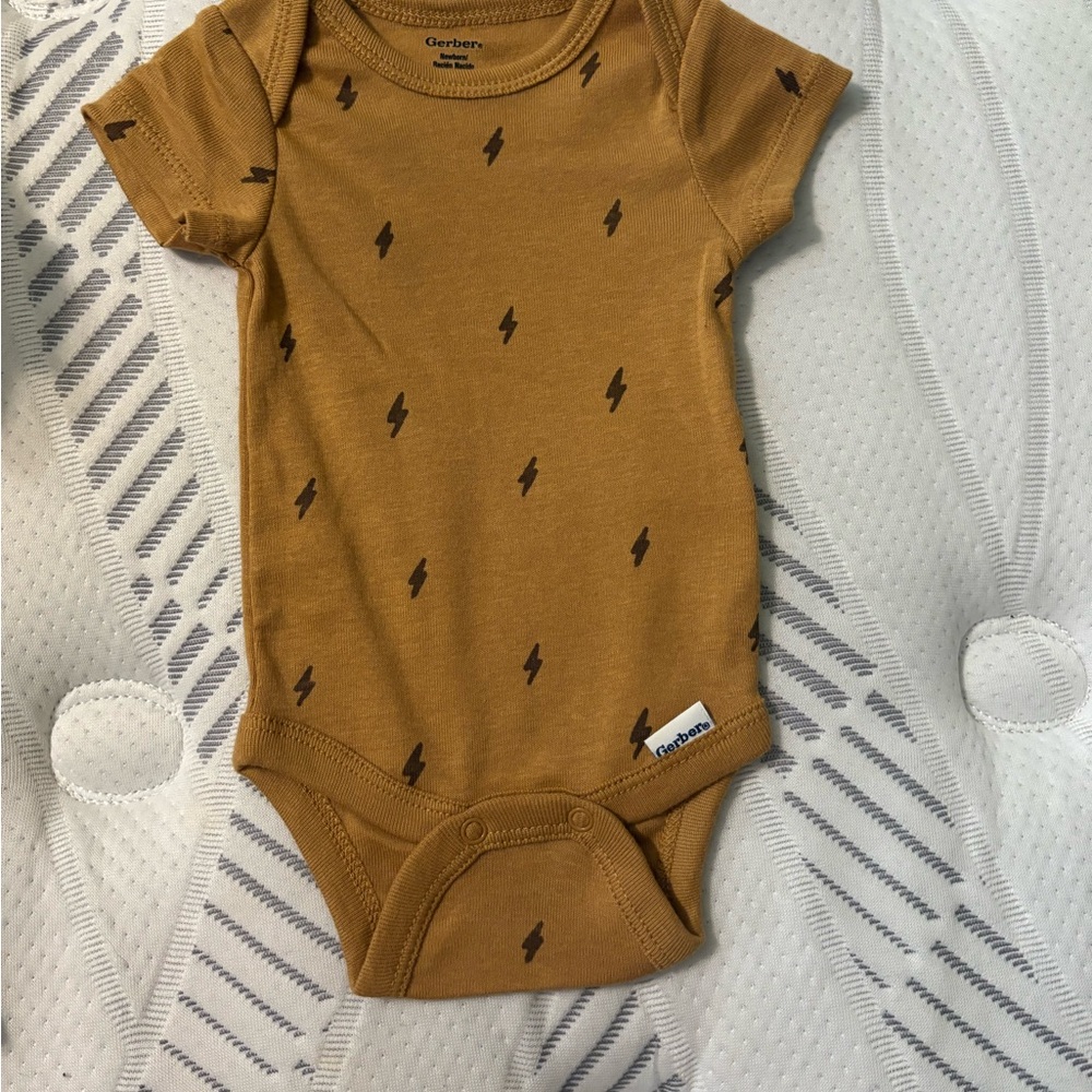 Gerber Tan Lightning Bolt Bodysuit